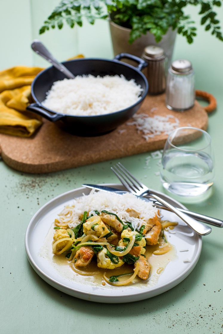Kylling i kremet garam masala-saus med ris