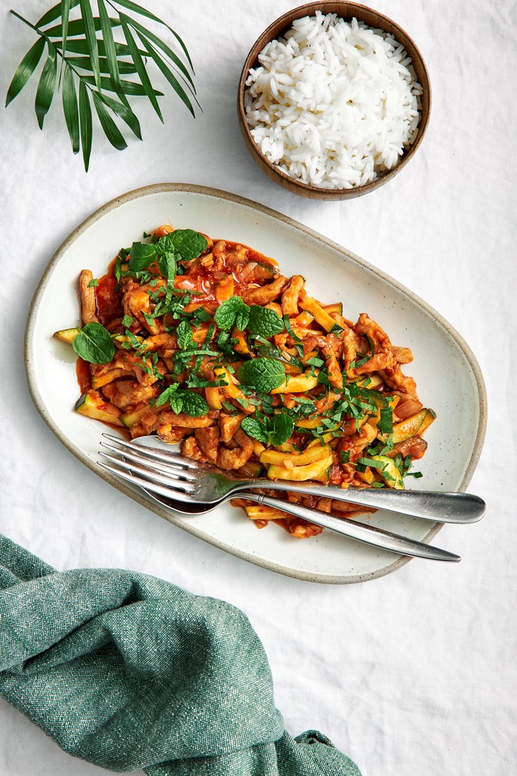 Caribbean pork med mynta och färsk ingefära