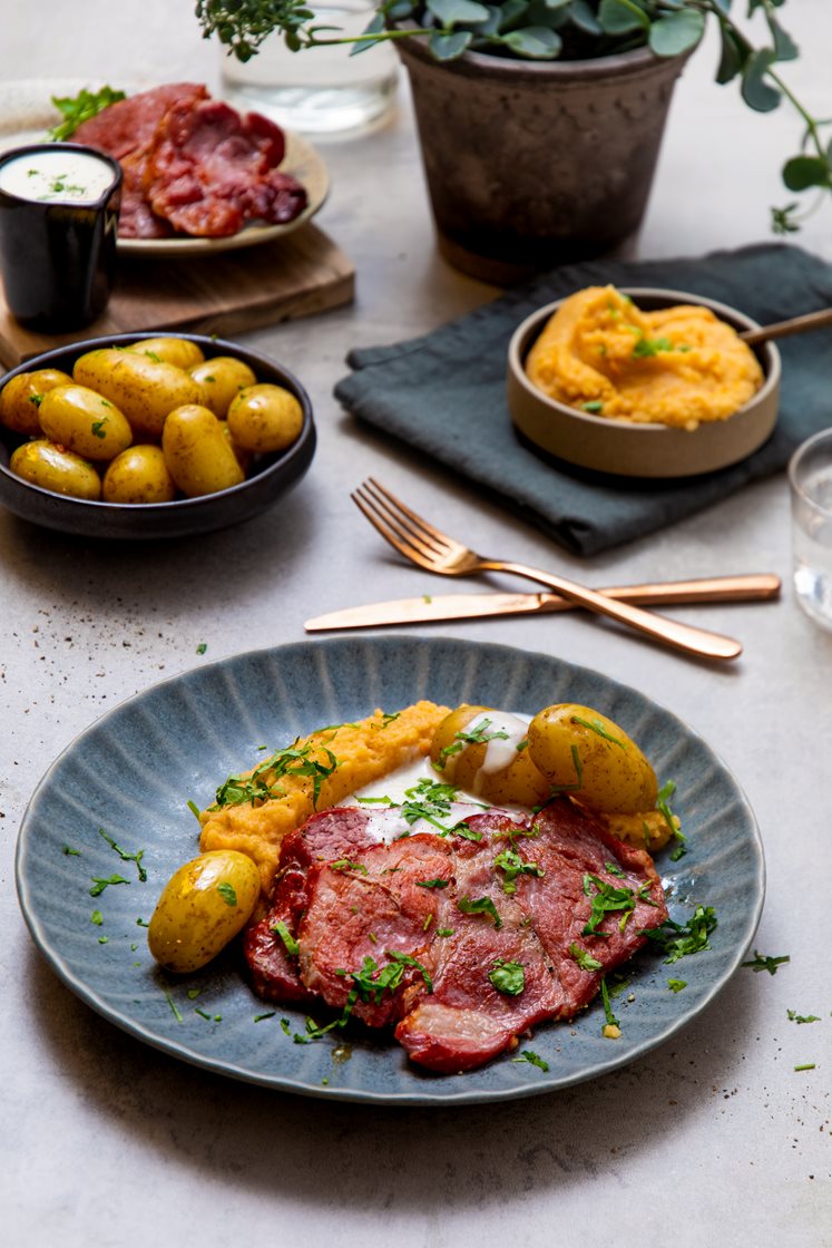 Flesk og duppe med røkt grillbacon