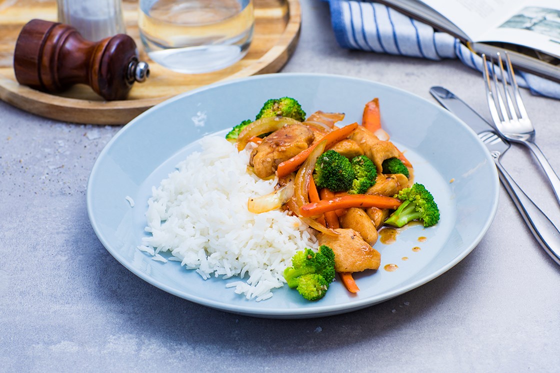 Kyllingwok hoisin med ris
