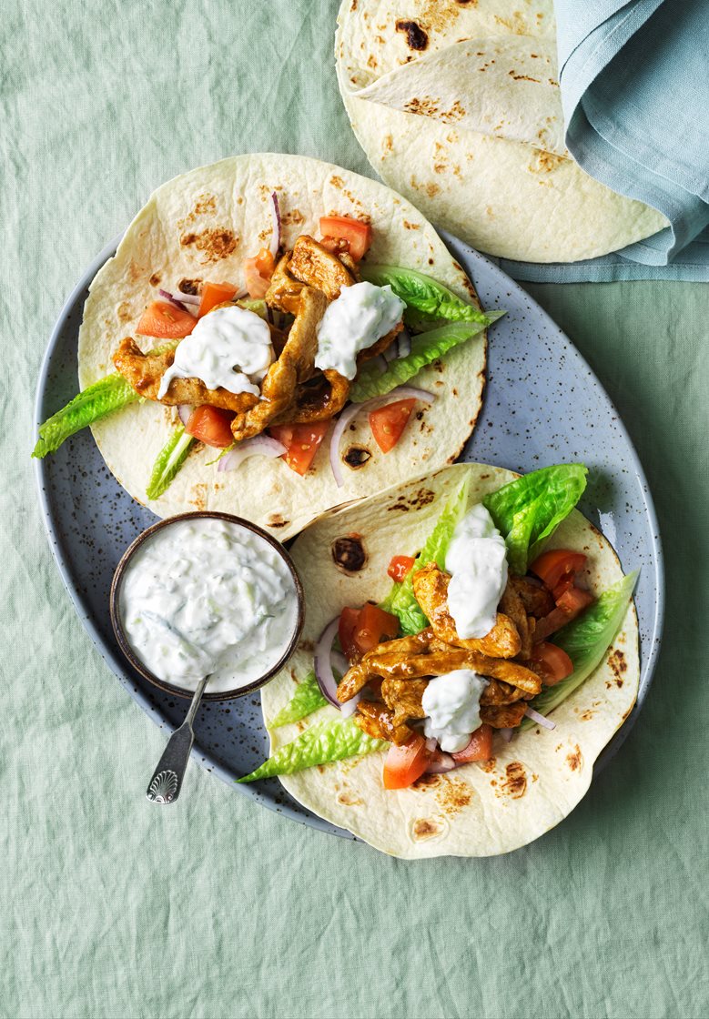 Chicken taco wrap med grönsaksplock