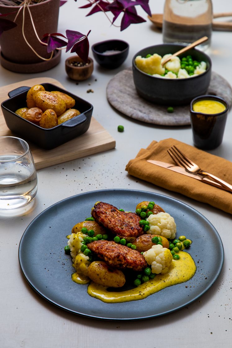 Karbonader med ovnsbakte poteter og bearnéssaus
