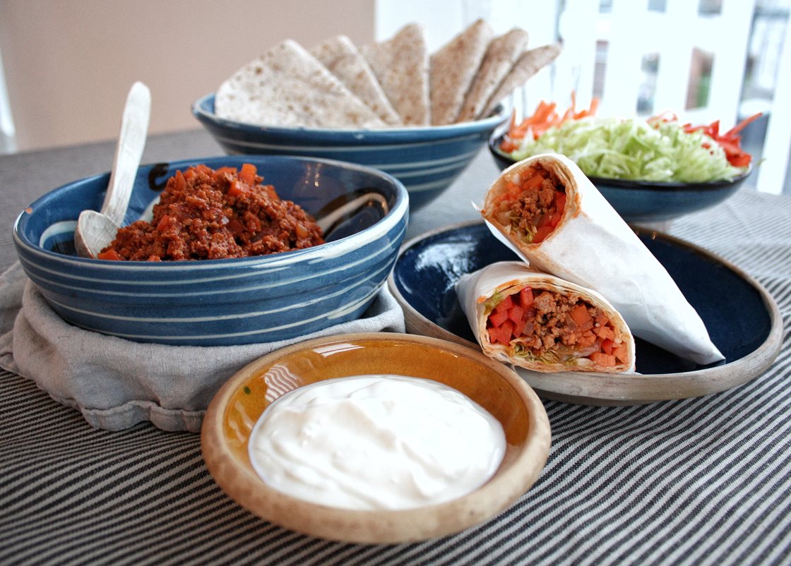 MAD TIL 2 DAGE: Lune tortillas med kødfyld