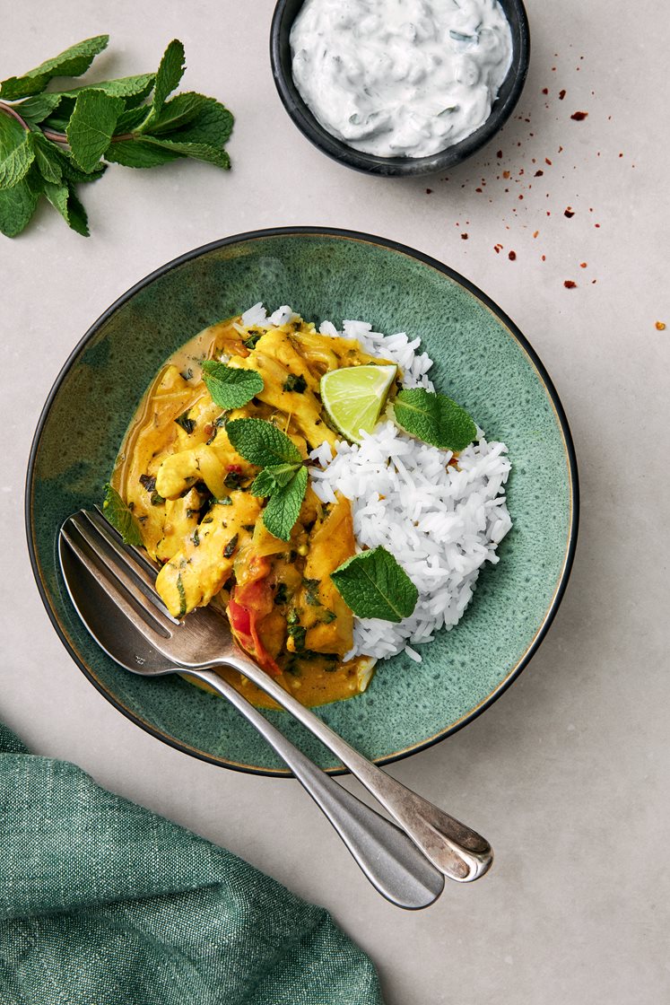 Kerala chicken curry med kryddig raita