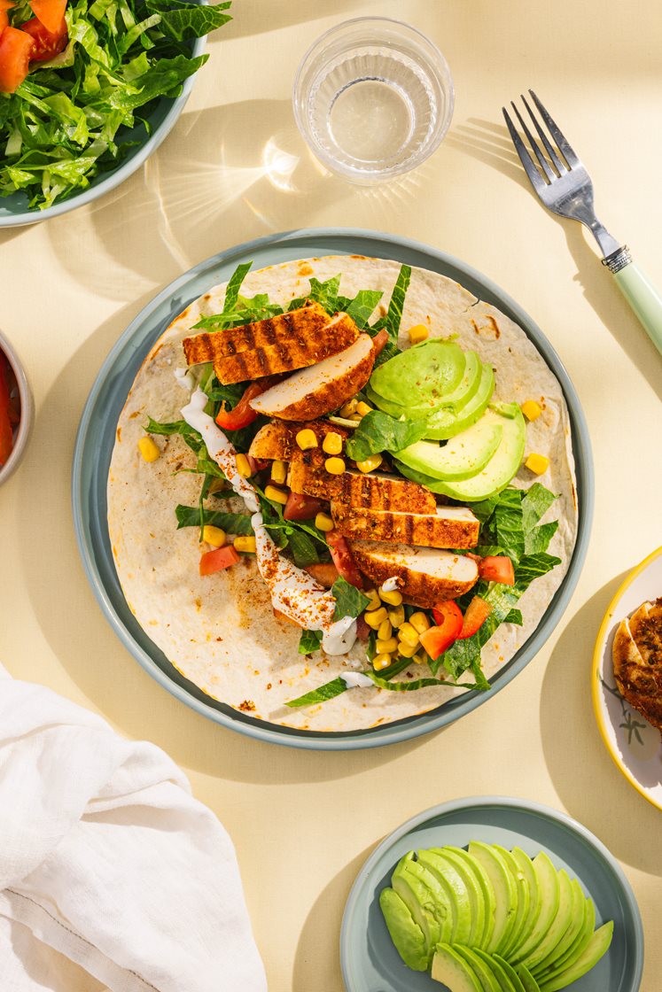 Grillet fiskekake-burrito
