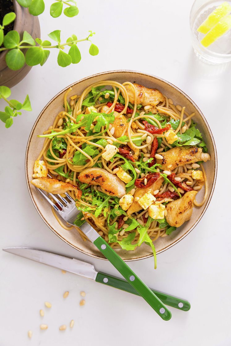 Lynstegt kylling med rucola