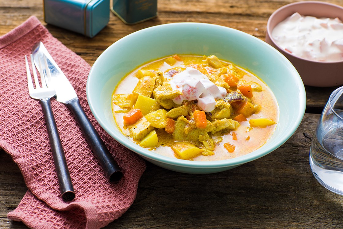 Kylling korma med potet