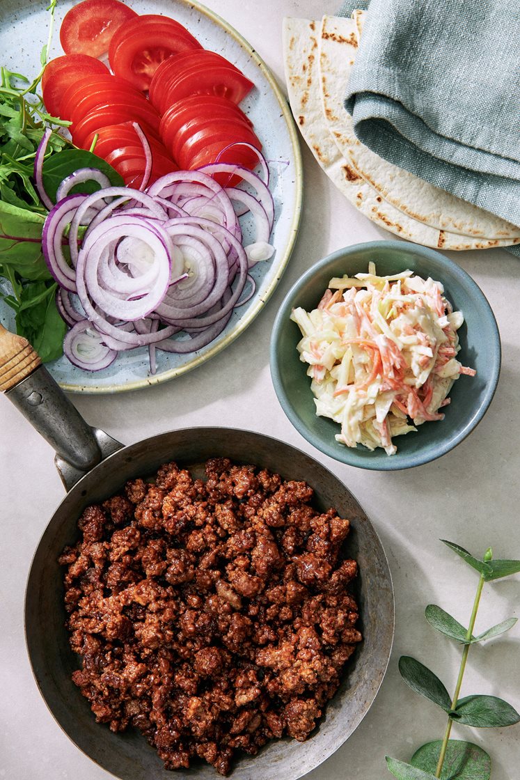 BBQ-wraps med coleslaw 