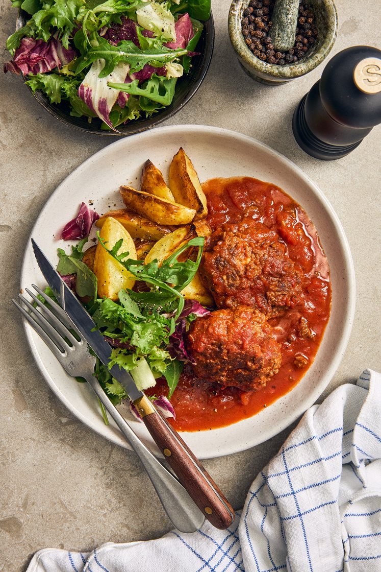 Grekiska biffar i tomatsås