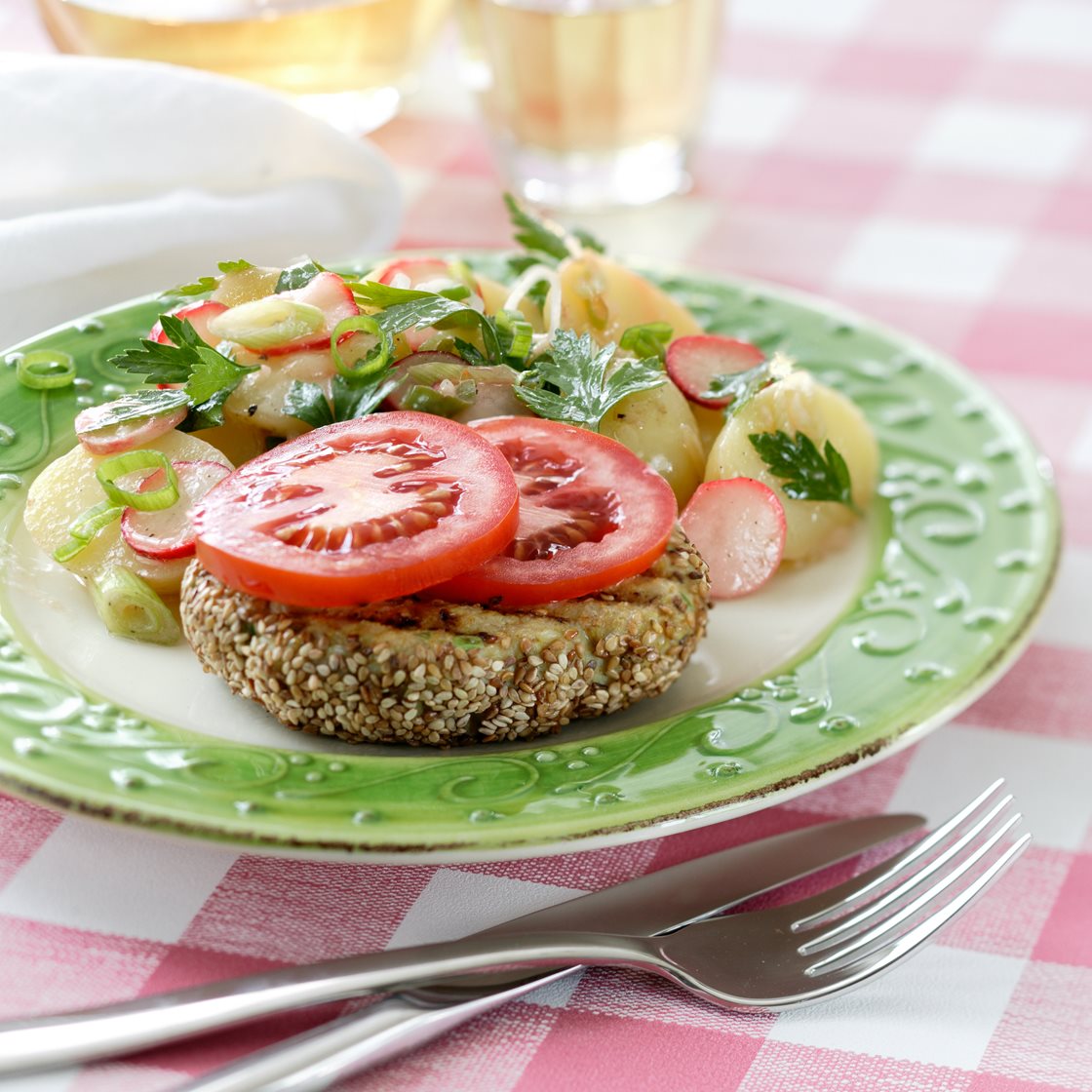 Karrykrebinet med wasabi-kartoffelsalat