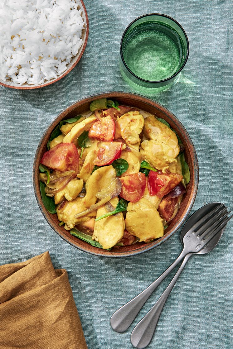 Kycklingcurry med kokosmjölk och lime