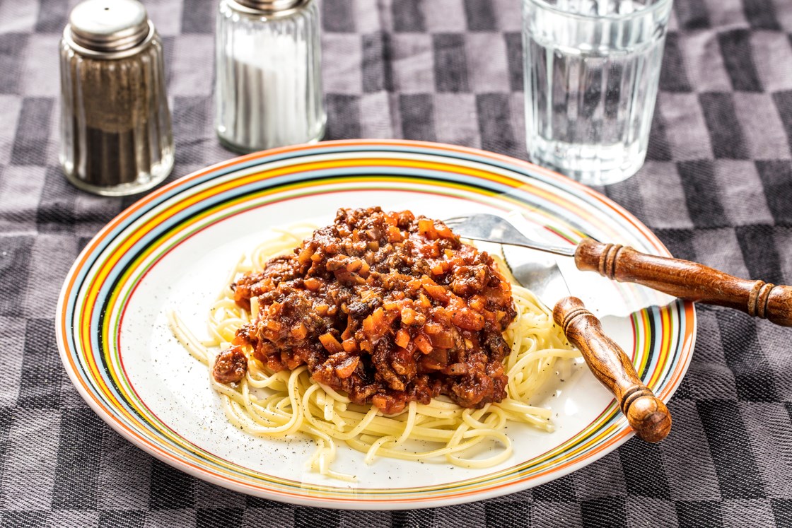 Pasta bolognese med sopp og fullkornspasta