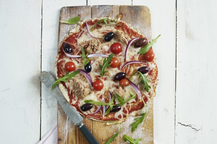 Tortillapizza med tunfisk