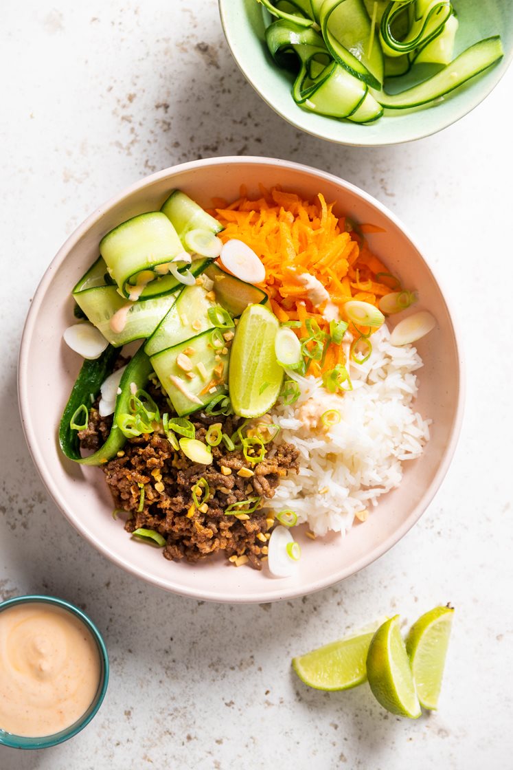 Rice bowl med okse og teriyakisauce