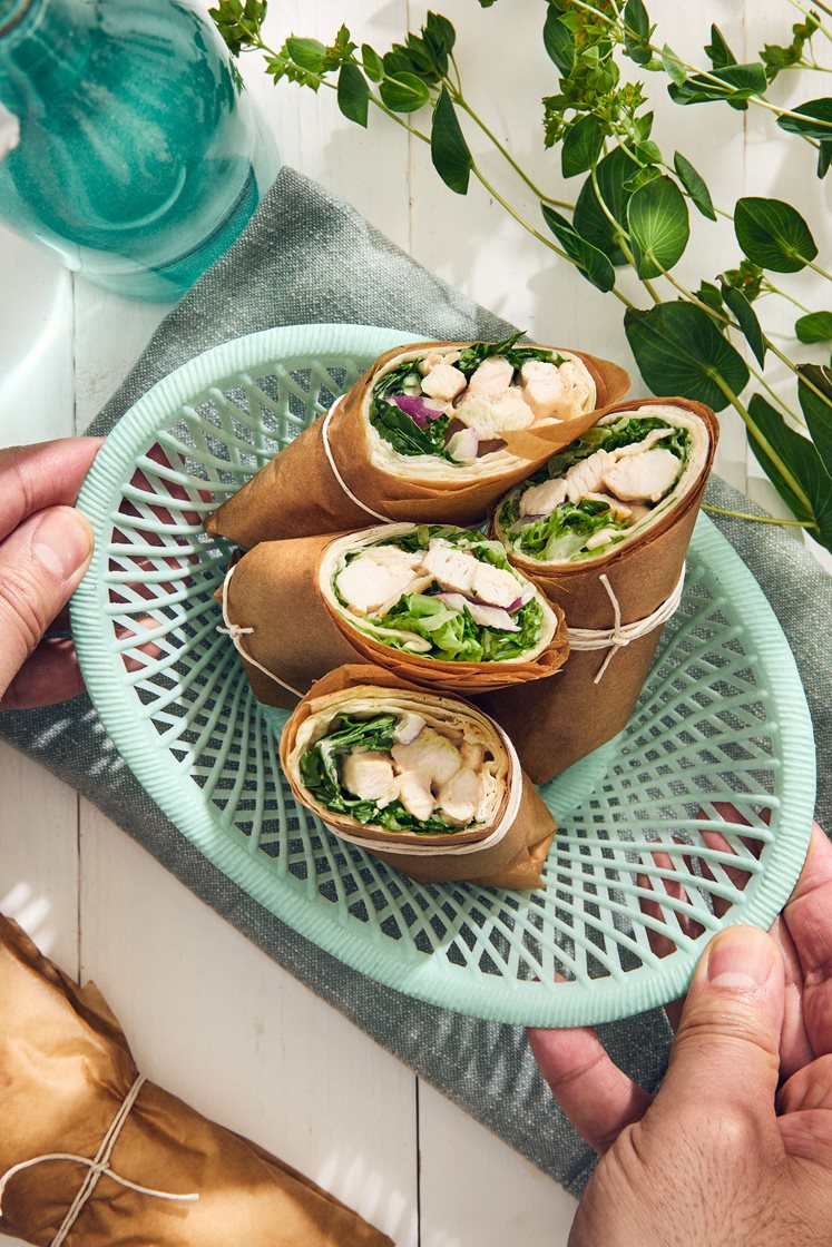 Picknick wrap med caesardressad kyckling