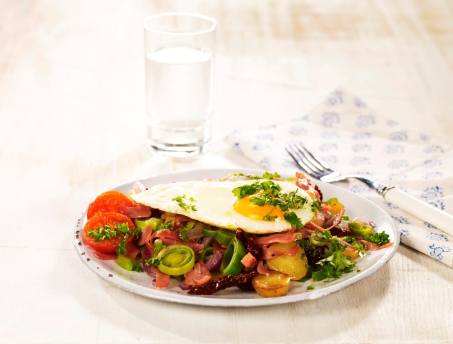 Pytt i panne med egg