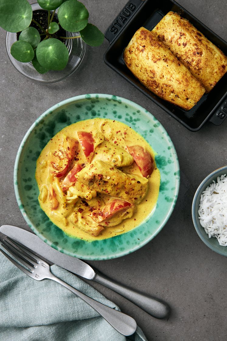Kerala chicken med kryddstekt ananas