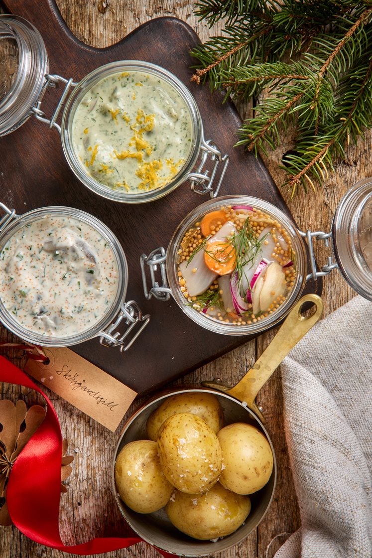 Silltallrik med tillbehör - Skärgårdssill, Glasmästarsill, Ört- och citronsill