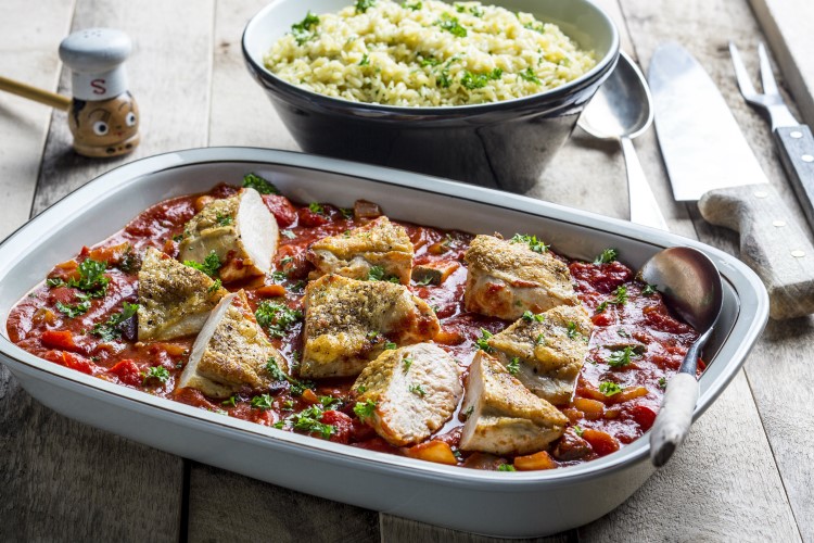 Kylling cacciatore med risoni 