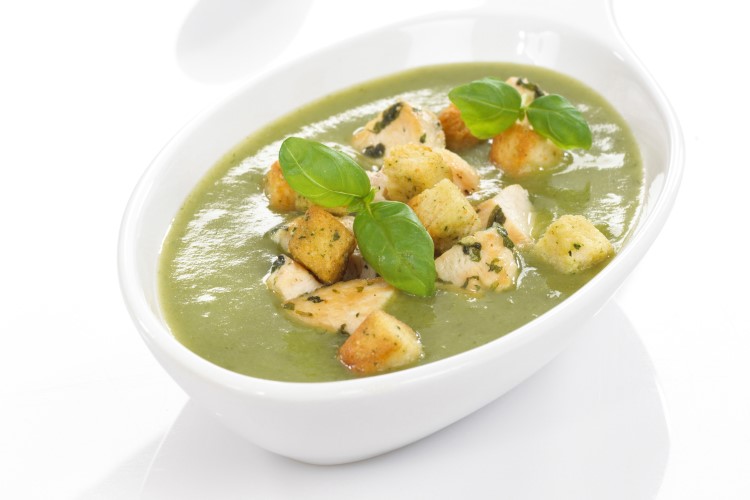 Purreløksuppe med kalkun og krutonger