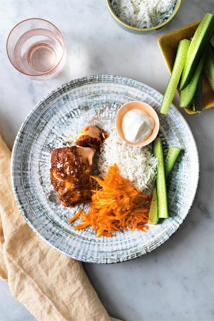 Ingefärsbakad lax med morotsallad