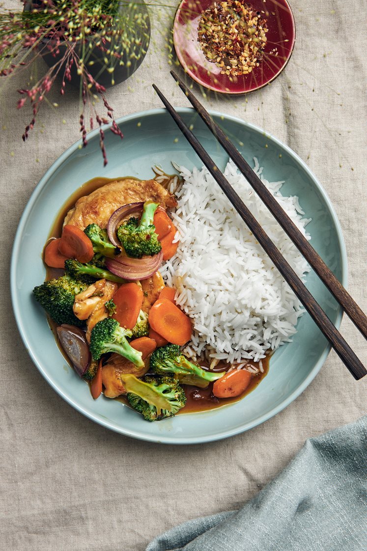 Kyckling wok med ponzu och broccoli