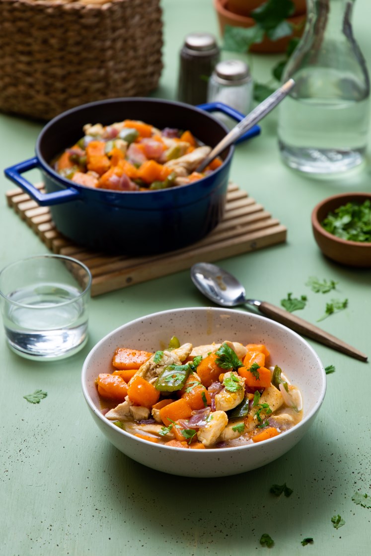 One pot curry med kylling og søtpotet