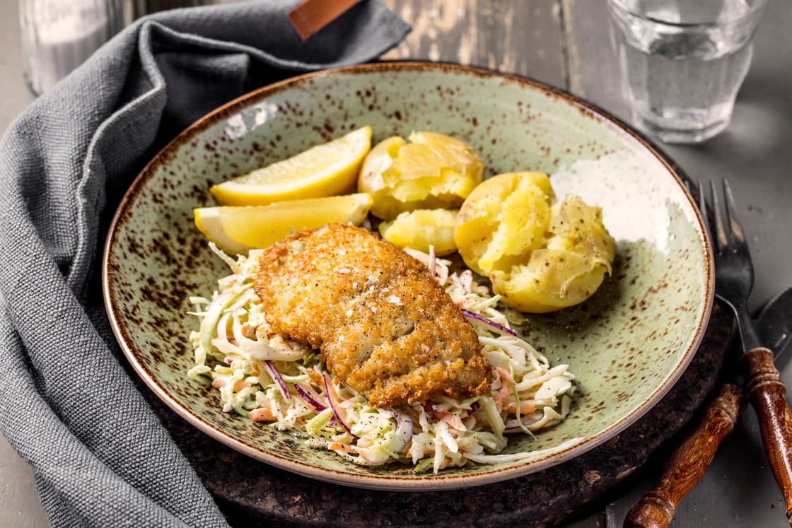 Seibiff med coleslaw