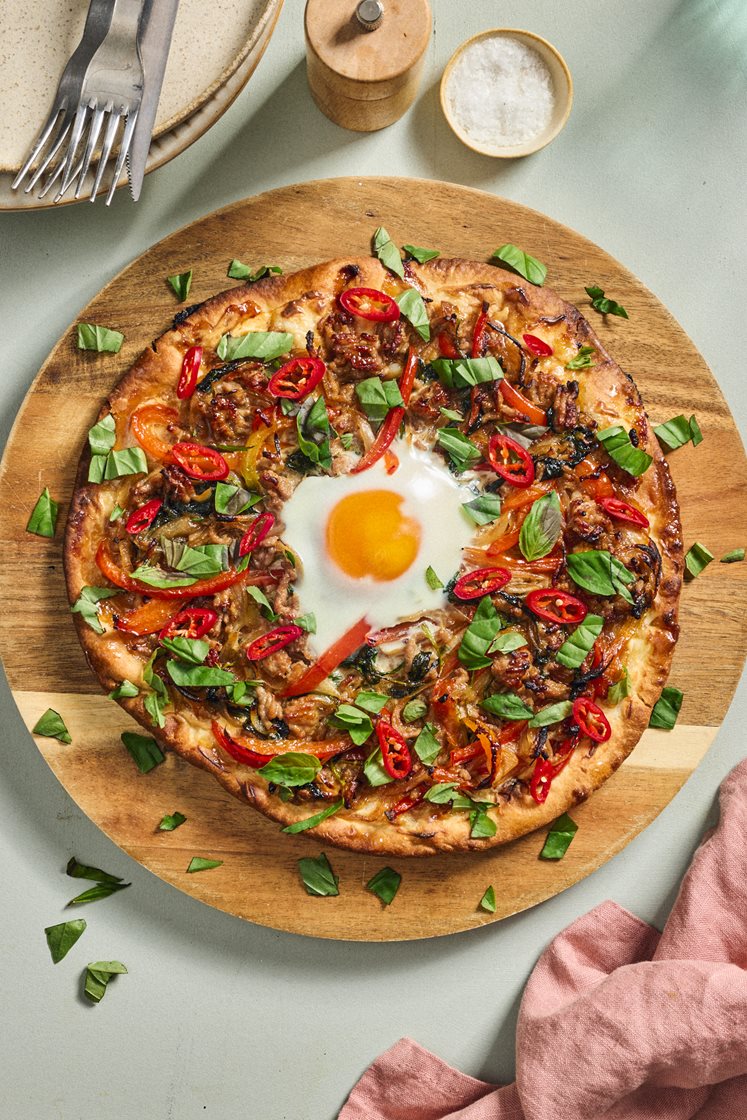 Thai Krapow fusion pizza