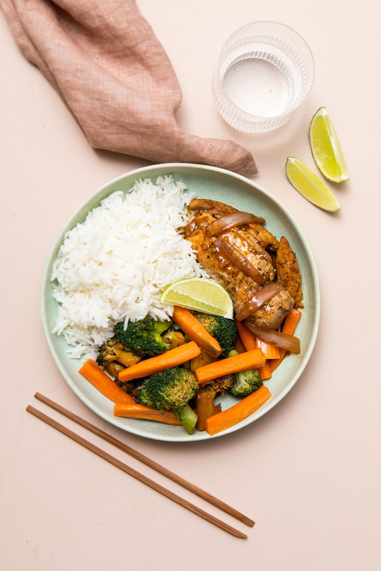 Kylling teriyaki med lime og broccoli