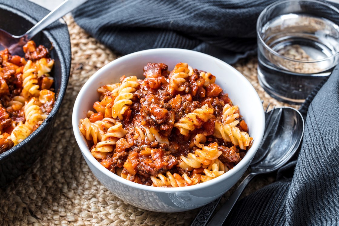 Pasta med hjemmelaget kjøttsaus