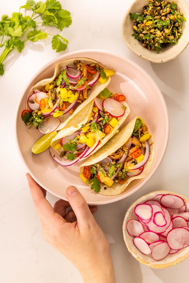 Meksikanske street food-tacos med pulled pork