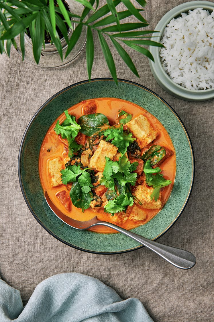 Bengalisk palak paneer med basmatiris