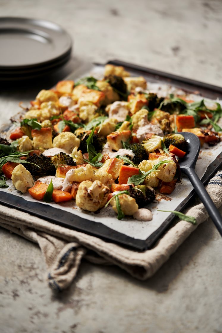 Rostade grönsaker och pannoumi med mangosås 