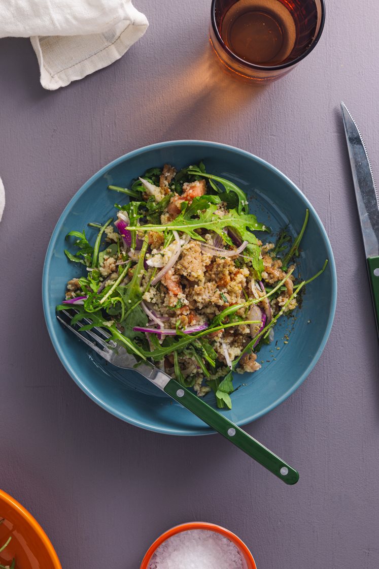 Couscous salat med kylling, za´atar og mynte