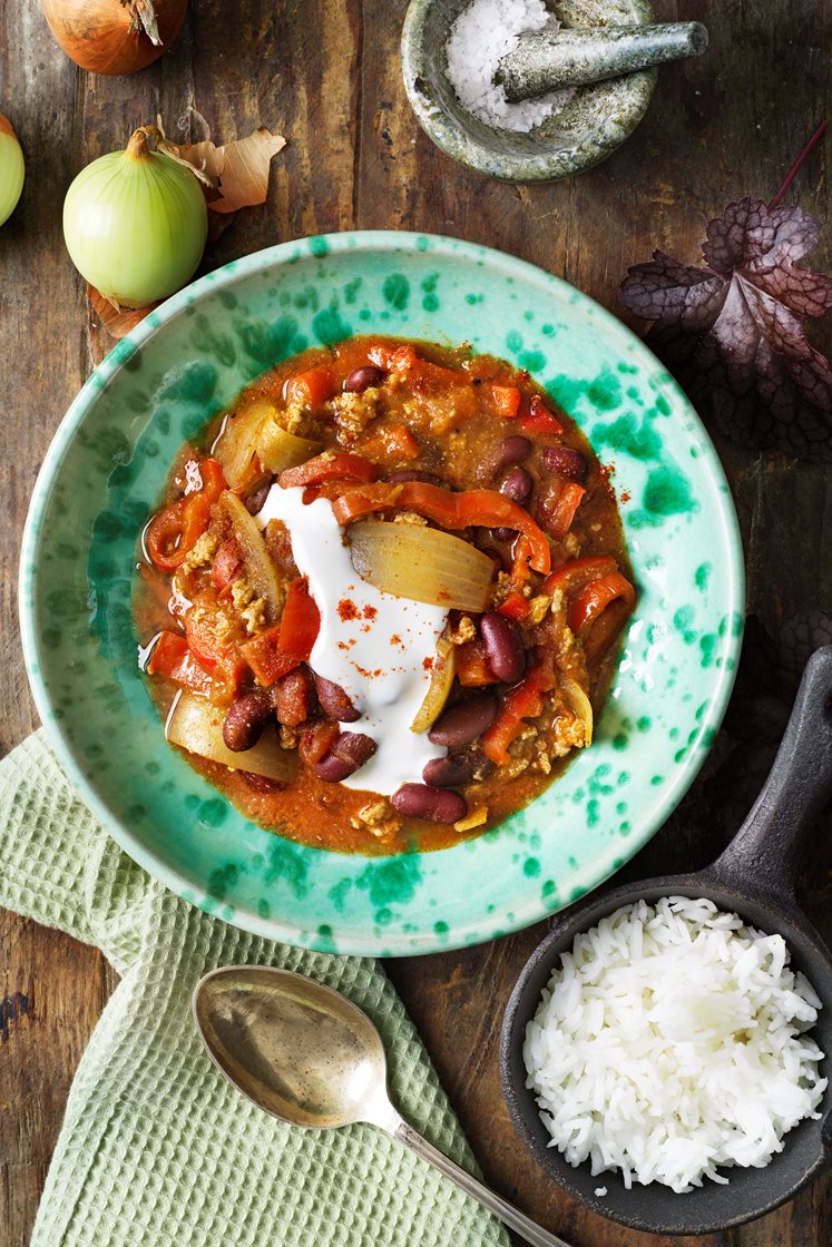Chili con carne med ris