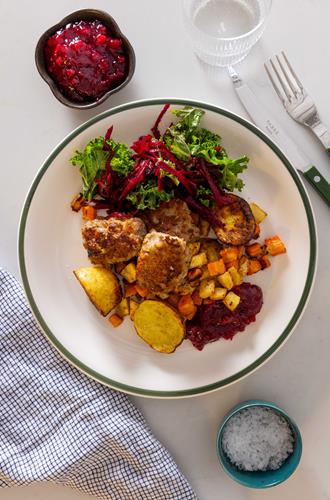 Frikadeller med sennepsbagte