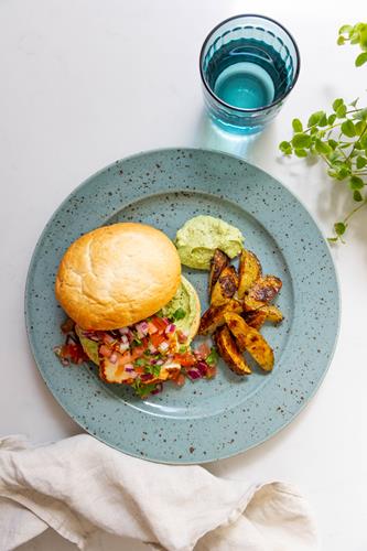 Burger med halloumi