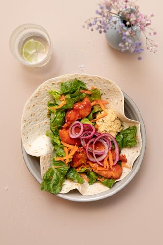 Kyllingewraps med hummus