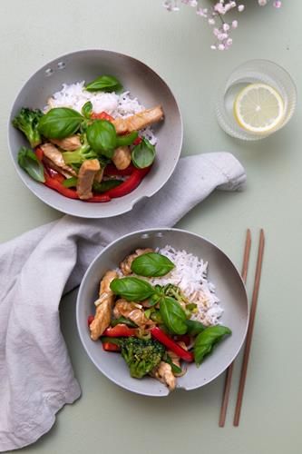 Wokstrimler i oystersauce