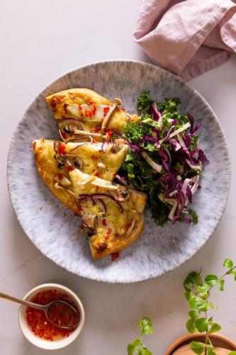 Portobellopizza med æble